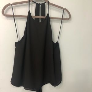 Zara Black Blouse With Tie Back